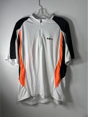 Mens Louis Garneau neon Orange White Cycling Jersey L NWT